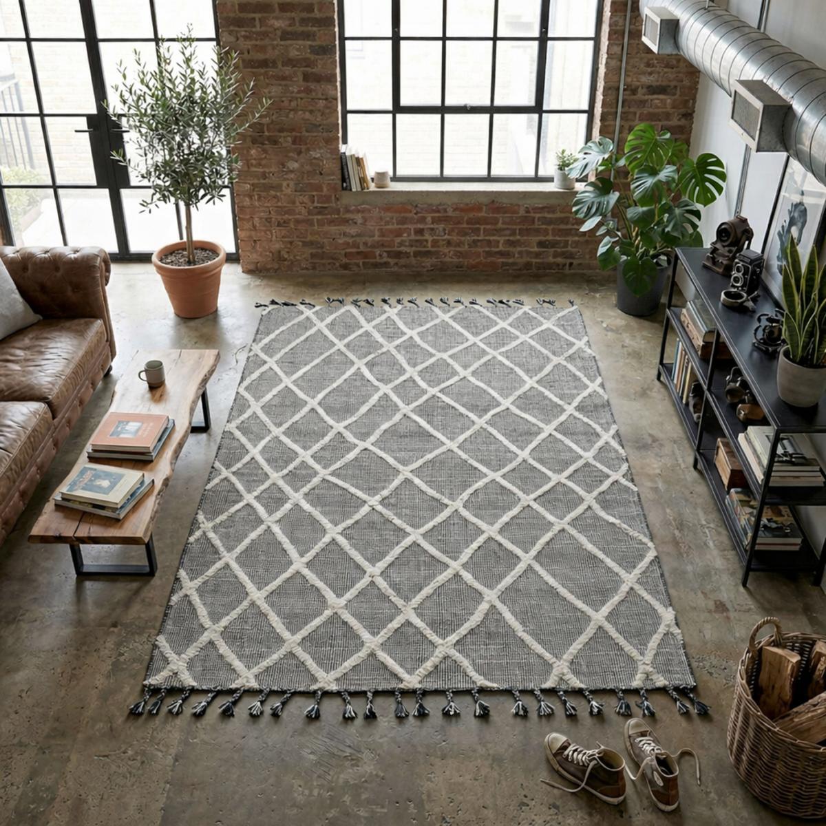 Tapis salon SIANA en laine Fait main — vue 3
