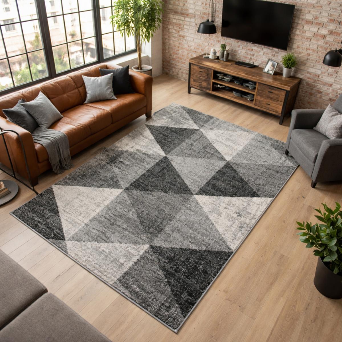 Tapis salon et chambre tissé motif géométrique SOLTAM — vue 3