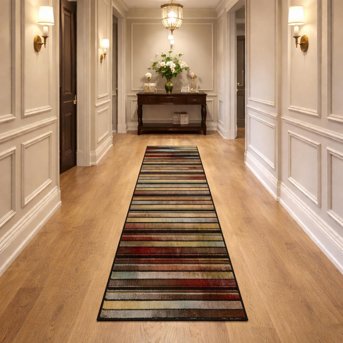 Tapis salon et chambre tissé motif géométrique STRIPACT — vue 3