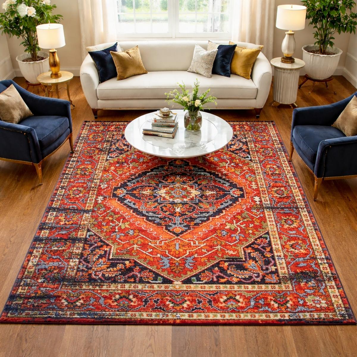 Tapis oriental tissé motif ancestral MADAL — vue 3