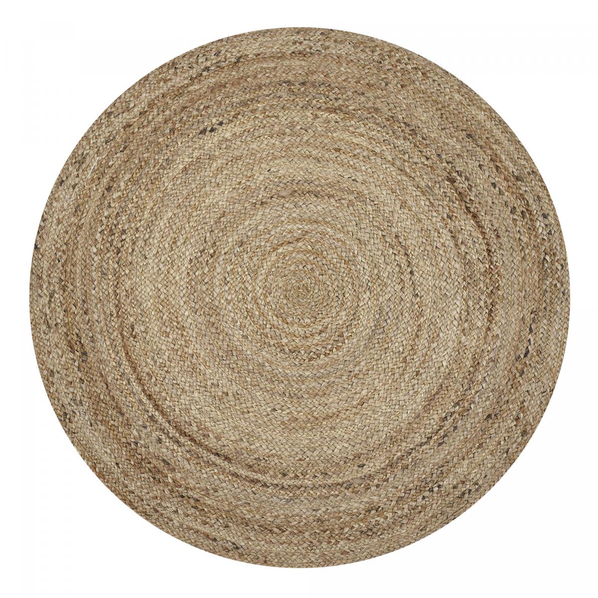 Tapis rond fait à la main en jute motif uni SUNNY