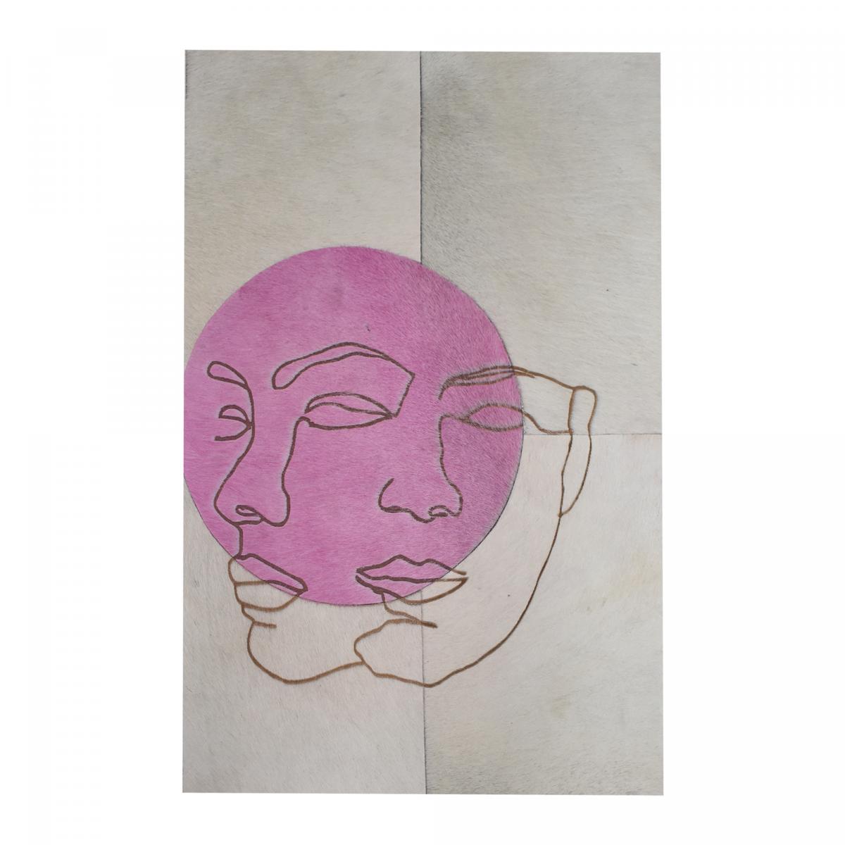 Tableau fait à la main en peau de vache MOONFACES