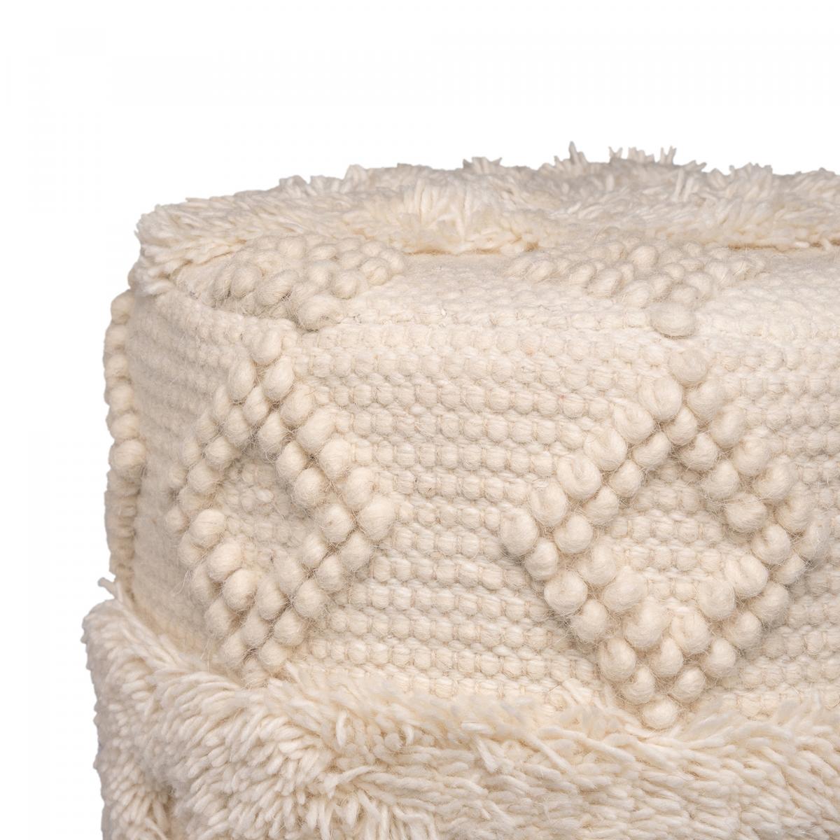 Tabouret semi artisanal en laine ZAFI