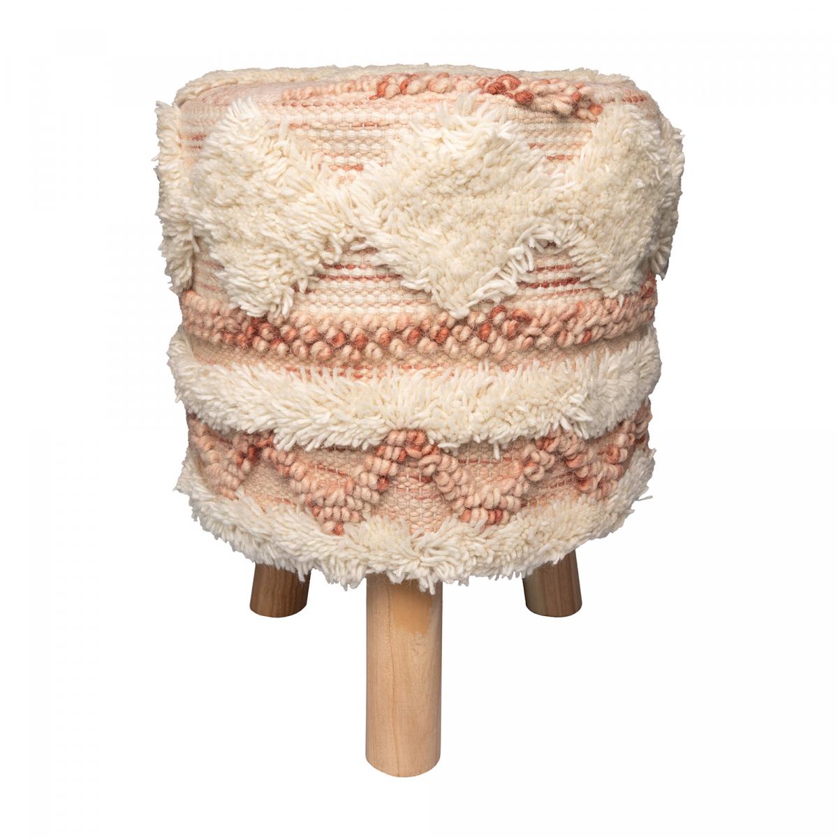 Tabouret semi artisanal en laine ZAGI