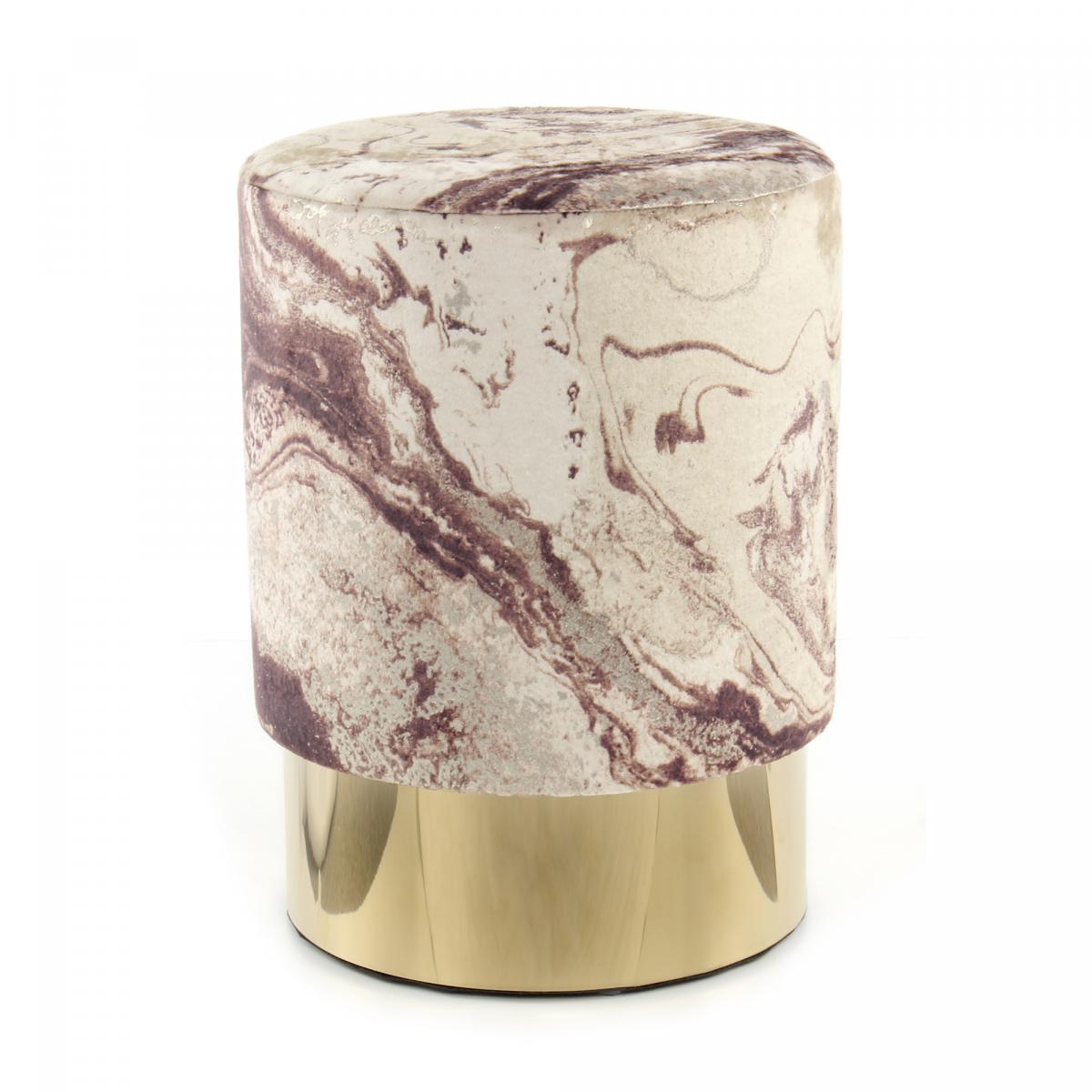 Tabouret semi artisanal motif floral ZAPA