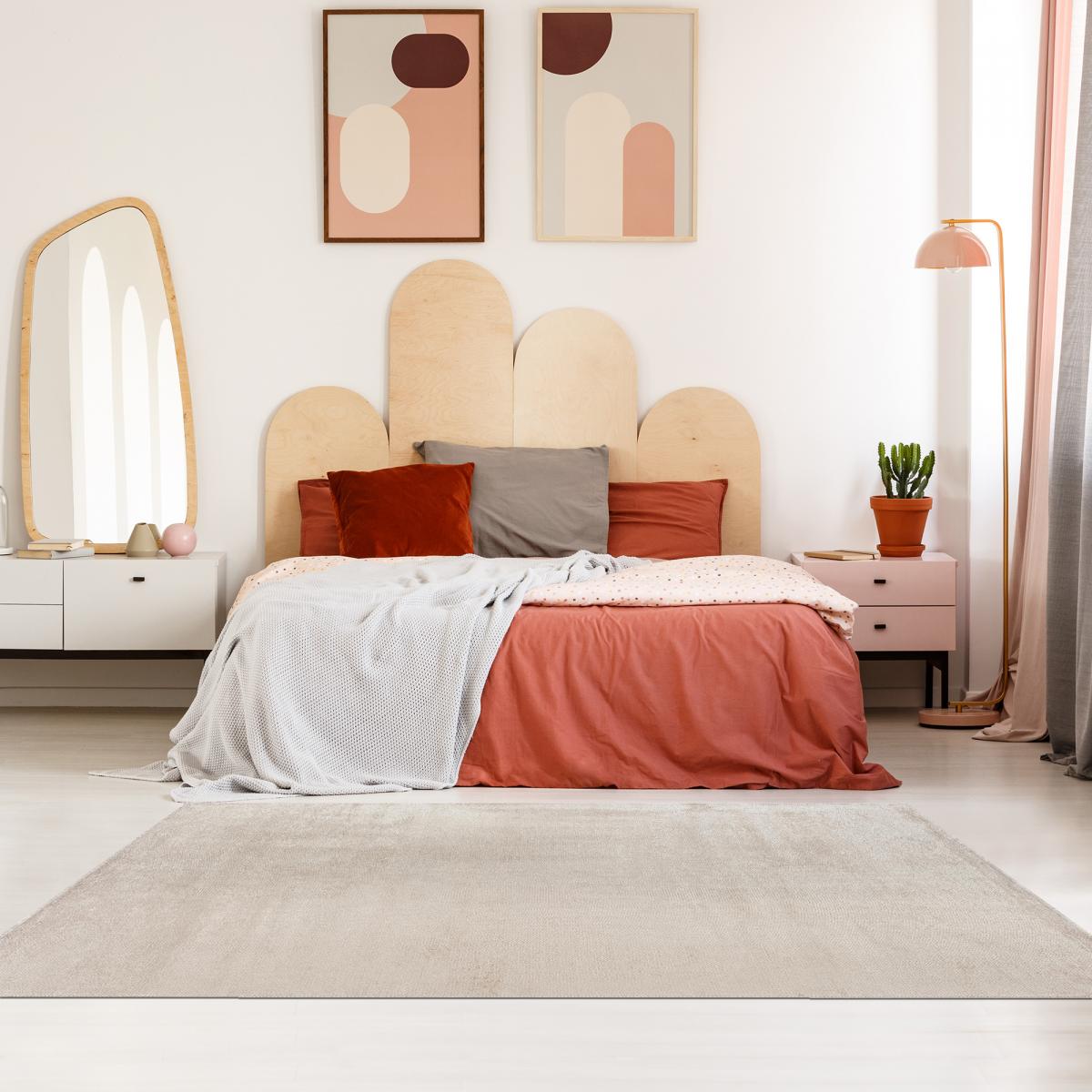 Tapis kilim tissé en coton motif faux uni PEARL — vue 6