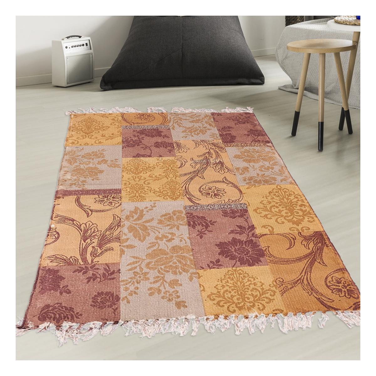 Tapis kilim fait à la main en coton motif ethnique — vue 3