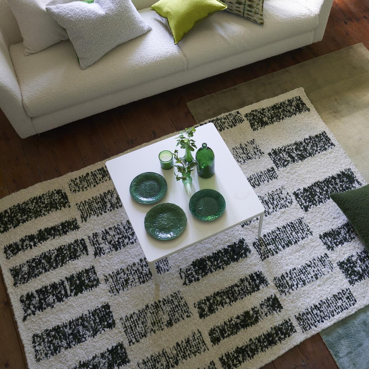 Tapis salon et chambre fait main en laine motif géométrique CORMO — vue 3