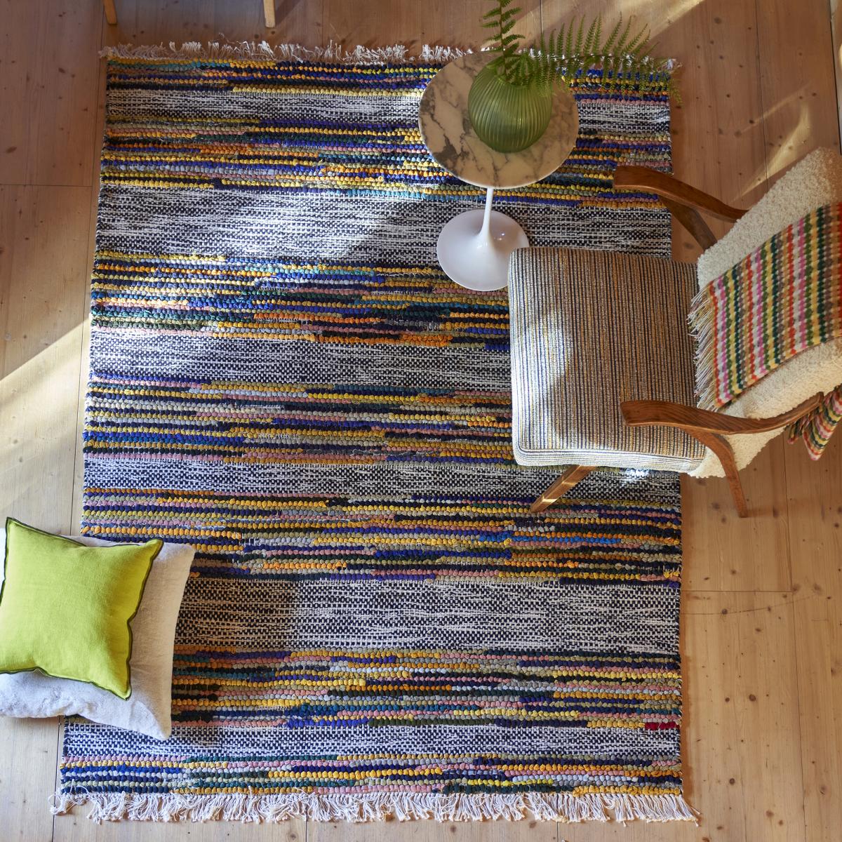 Tapis salon et chambre tissé en coton motif ethnique ZANSHI — vue 3