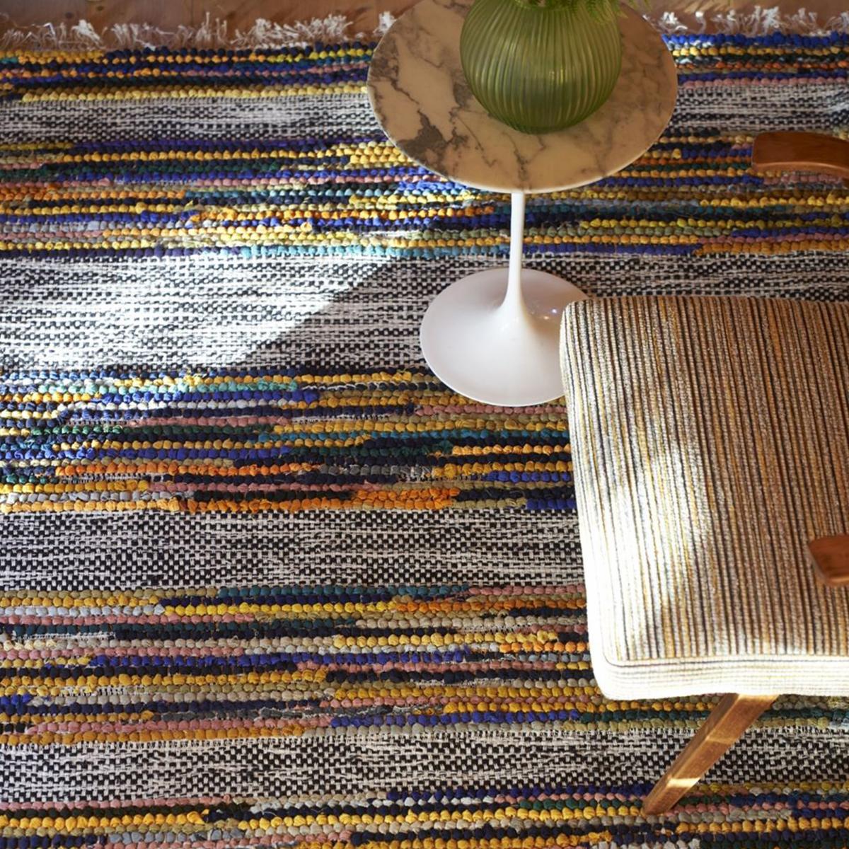 Tapis salon et chambre tissé en coton motif ethnique ZANSHI — vue 4