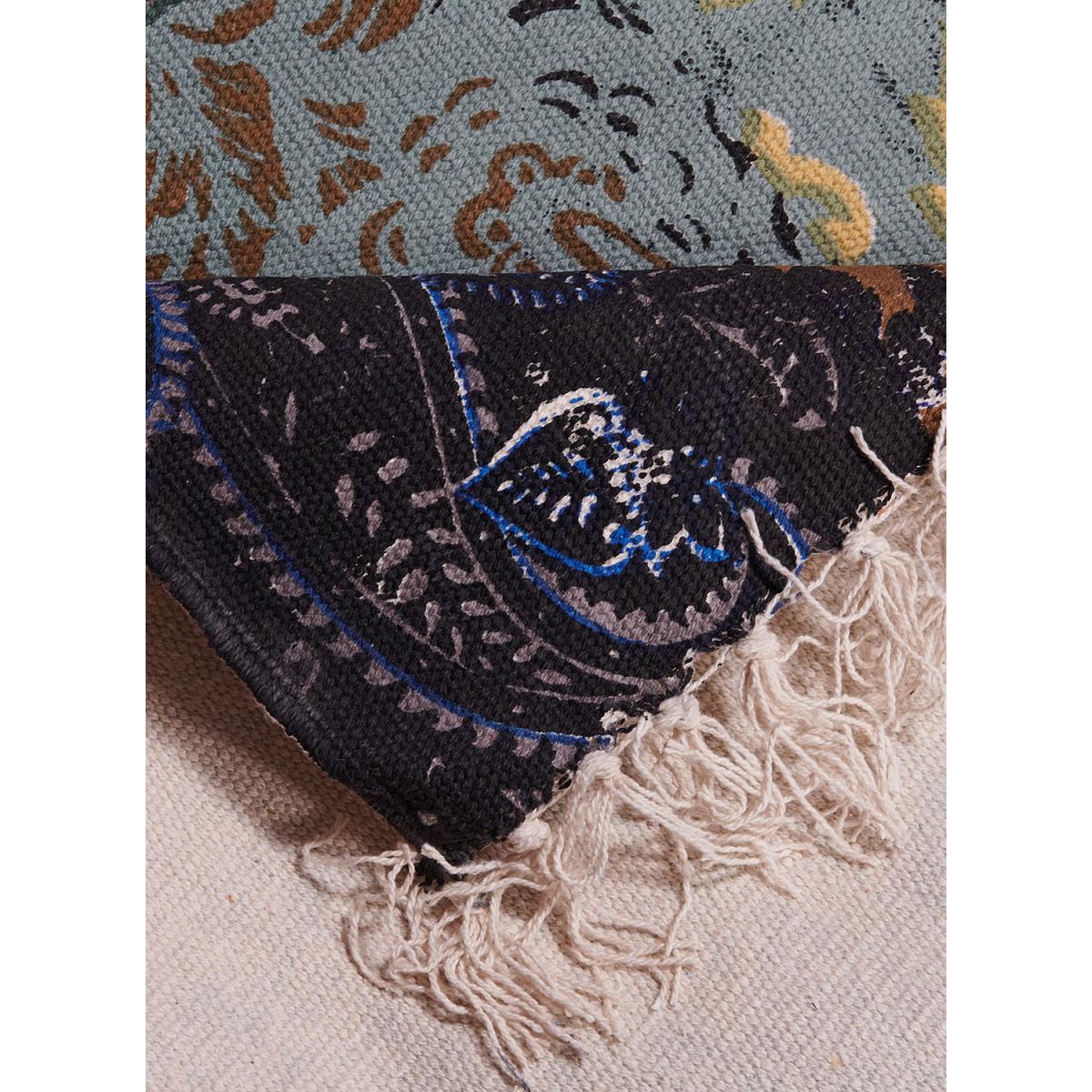 Tapis kilim fait à la main en coton BLUE FLOREA — vue 5