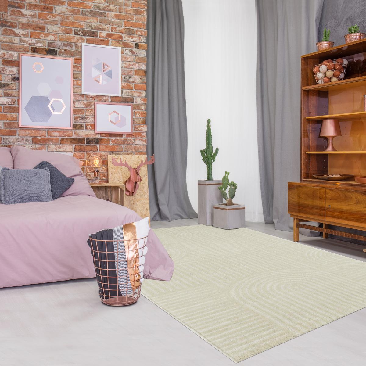 Tapis chambre tissé motif géométrique CERABI — vue 6