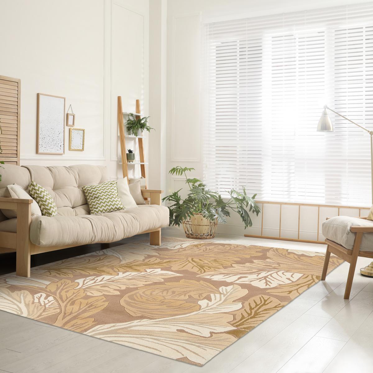 Tapis salon et chambre fait main en laine motif floral ACANTHUS — vue 3