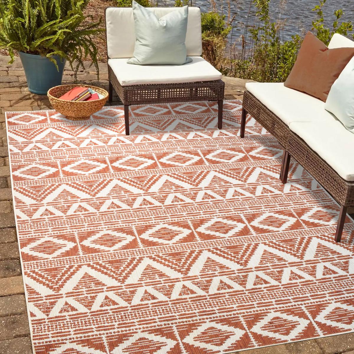 Tapis extérieur, kilim reversible LYN2 BG REVERSIBLE — vue 3