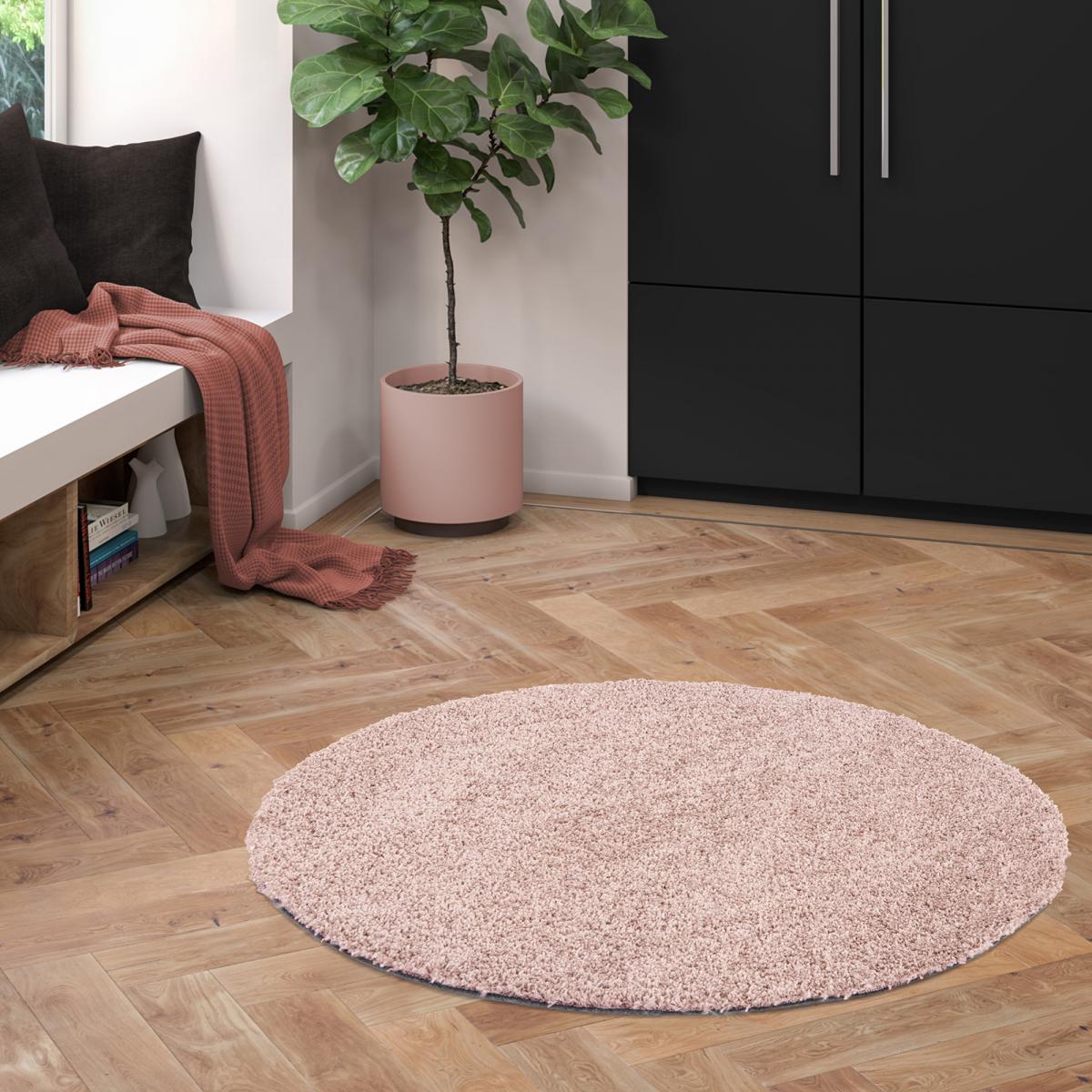 Tapis rond tissé motif uni ALEGRIA — vue 3