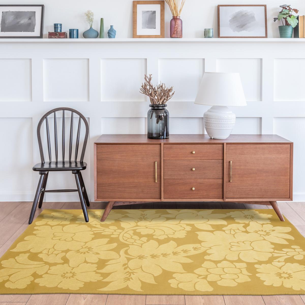 Tapis kilim tissé en coton motif floral ALIXIA — vue 3