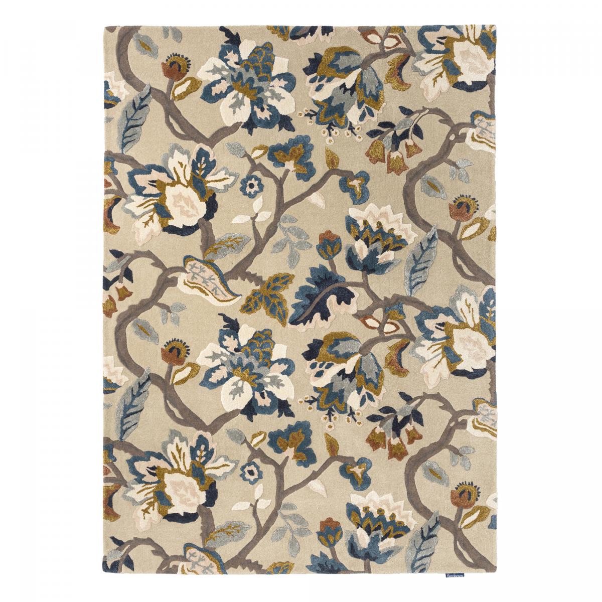 Tapis salon et chambre fait à la main en laine motif floral AMANPIRI