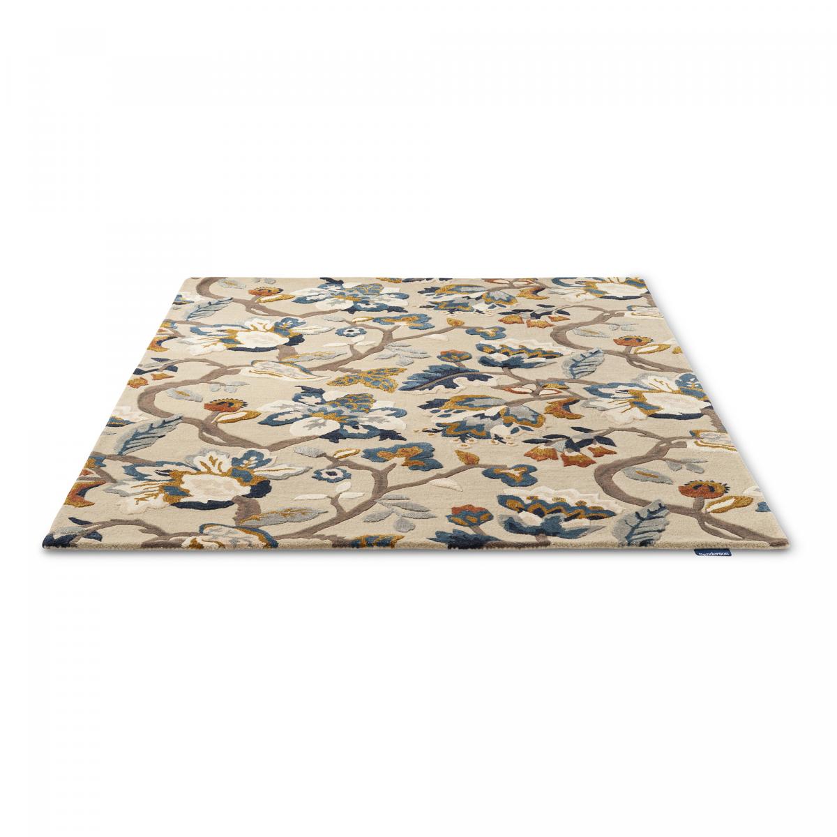 Tapis salon et chambre fait à la main en laine motif floral AMANPIRI — vue 5