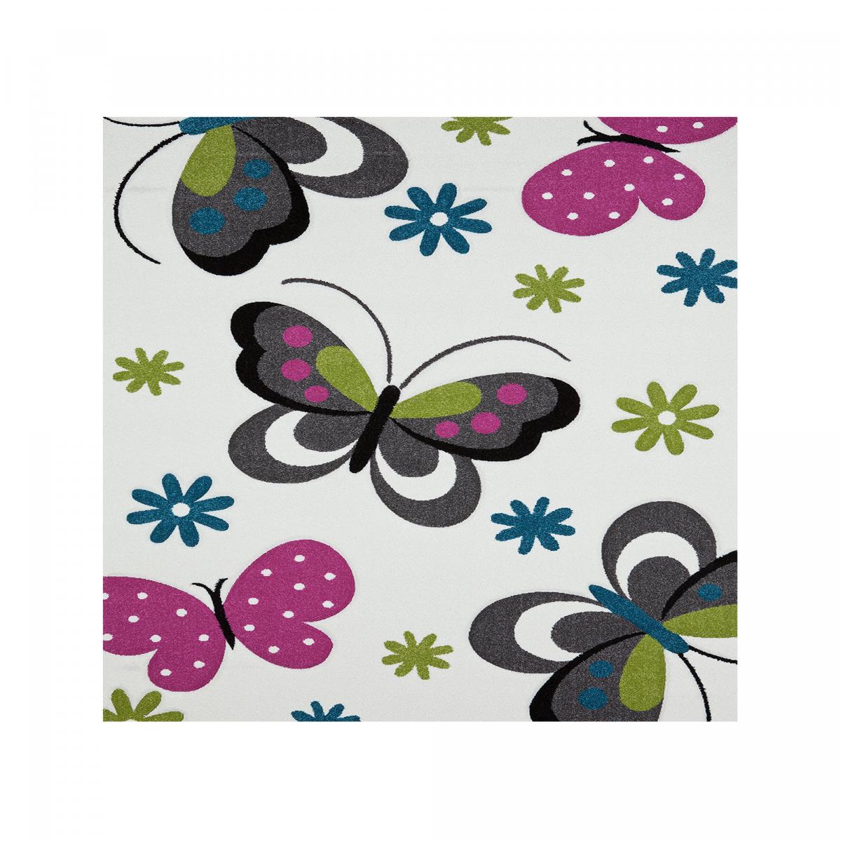 Tapis salon et chambre tissé motif animaux BUTERFLY — vue 5