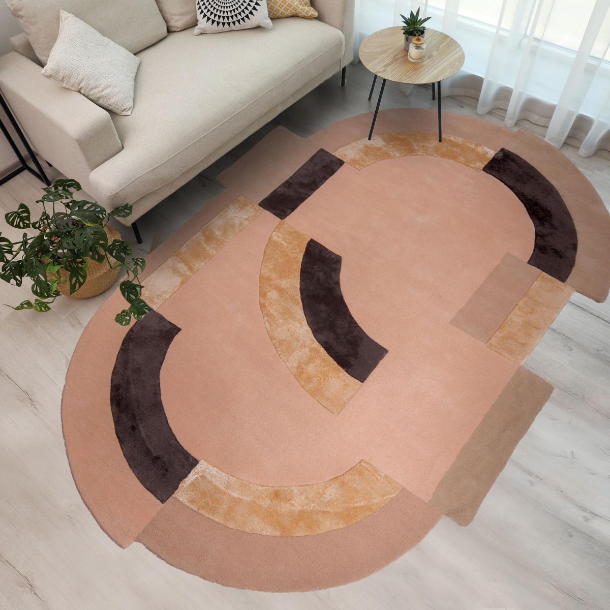 Tapis salon ROLIN , tapis en laine et viscose pour un aspect doux et soyeux — vue 3
