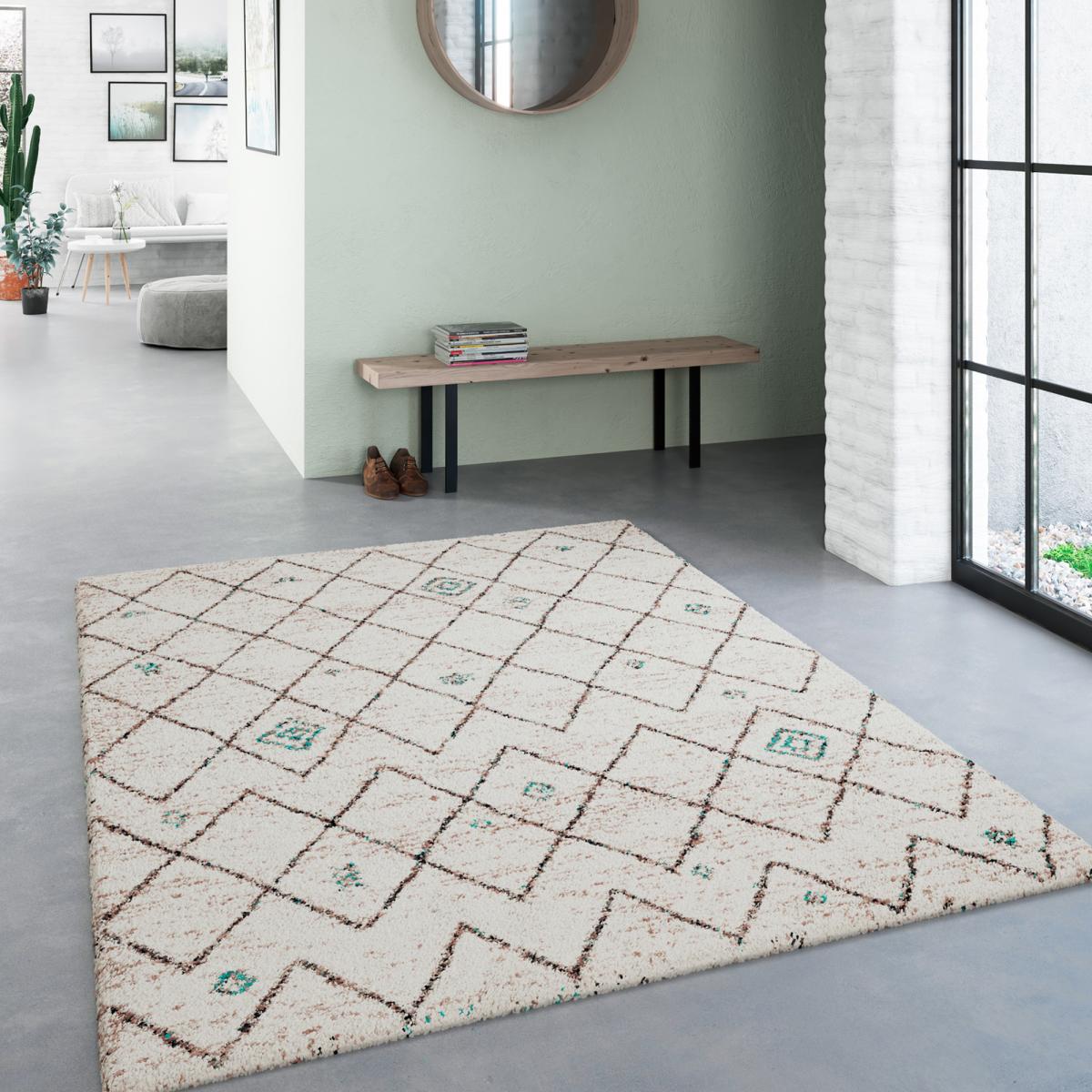 Tapis shaggy tissé motif berbère AMORE 2 — vue 3