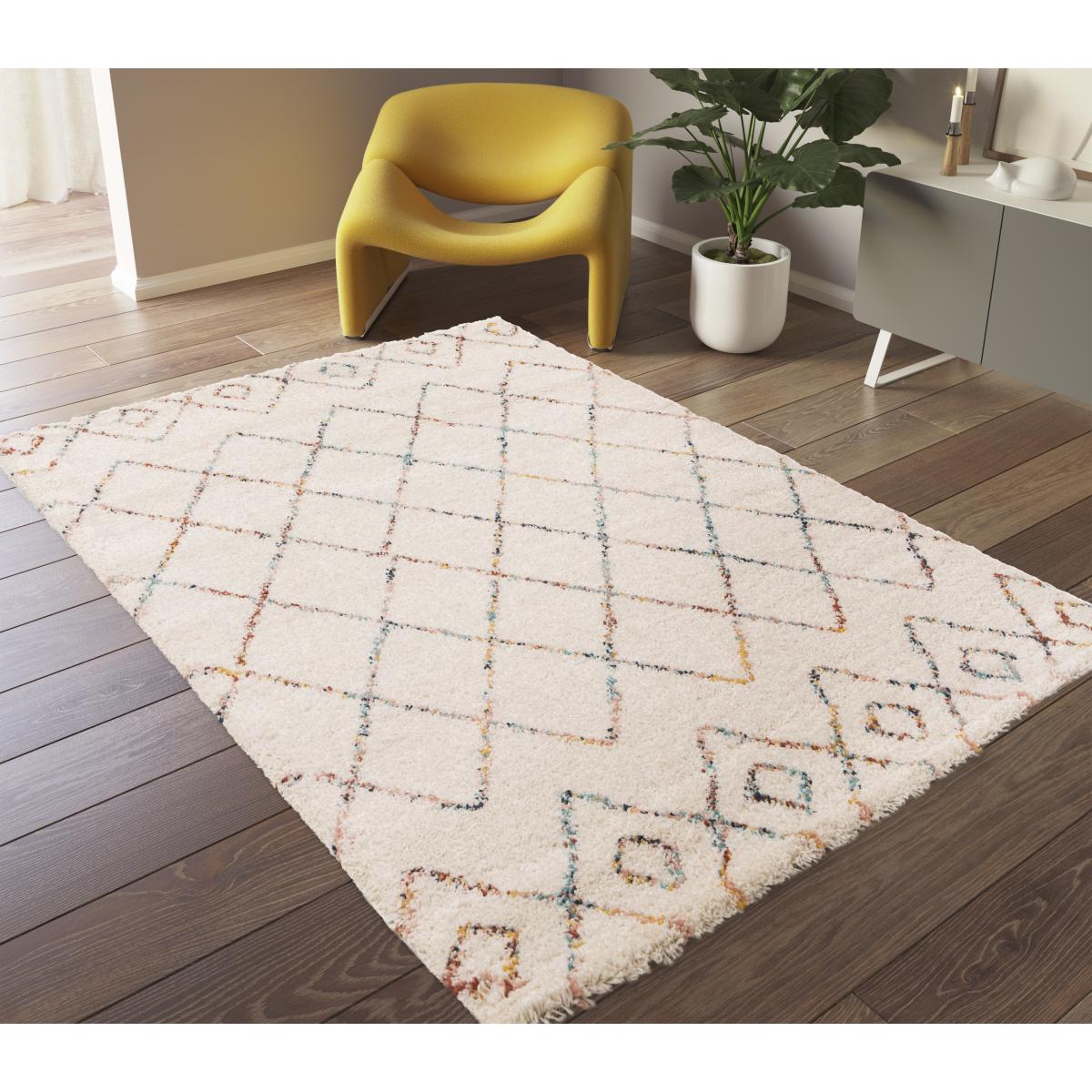 Tapis shaggy tissé motif abstrait AMORE 8 — vue 3