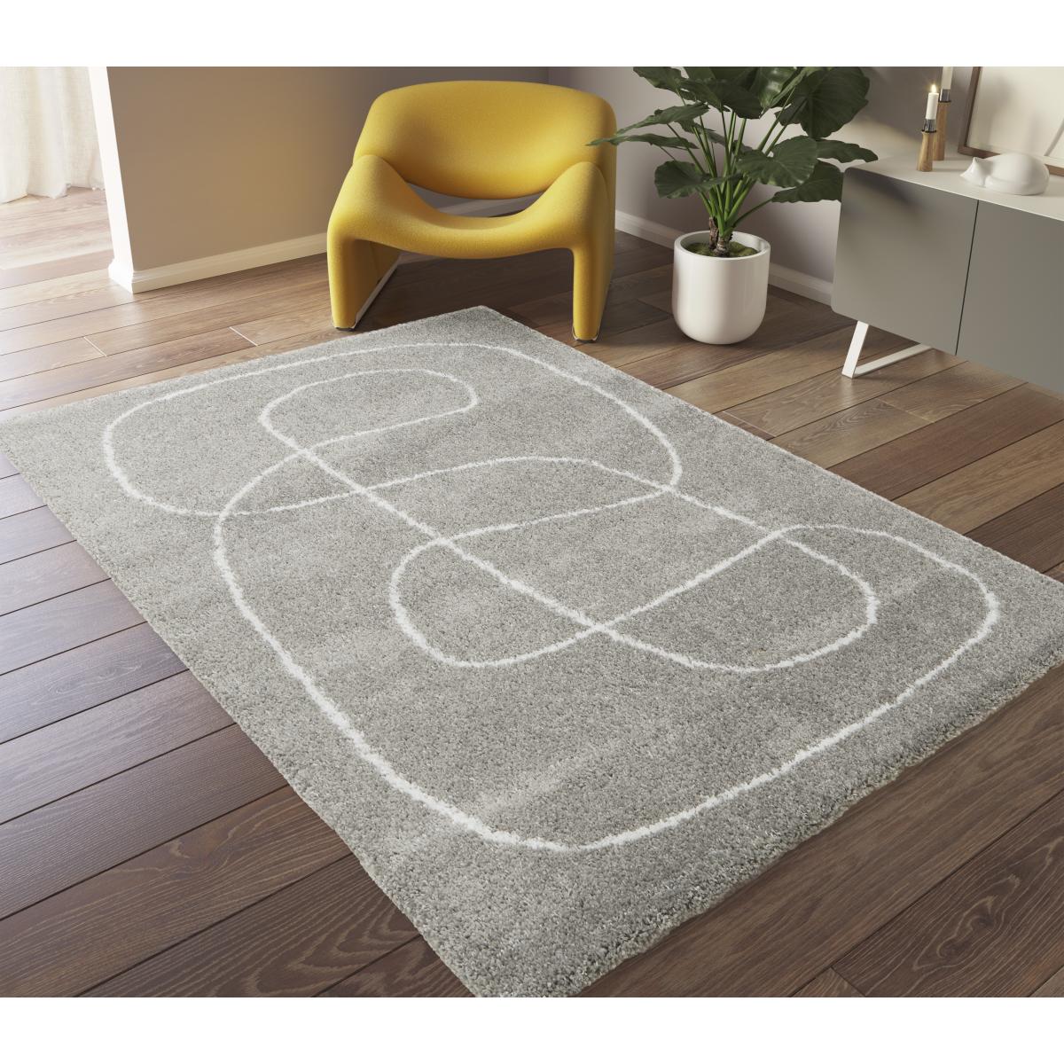 Tapis shaggy tissé motif abstrait AMORE 9 — vue 3