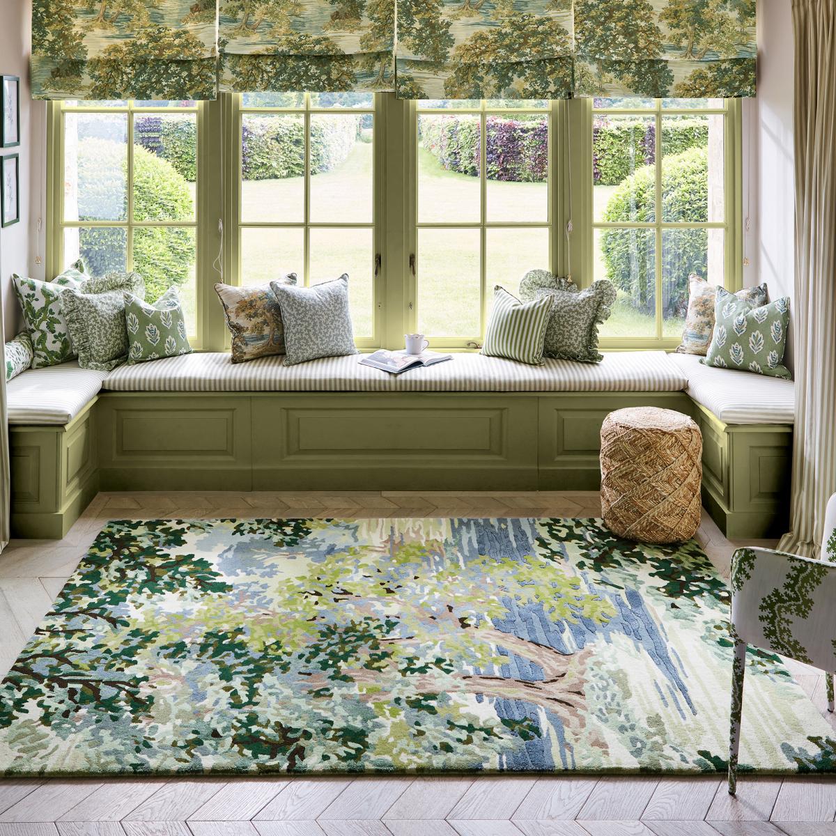 Tapis salon et chambre fait main en laine motif floral CANOPY — vue 3