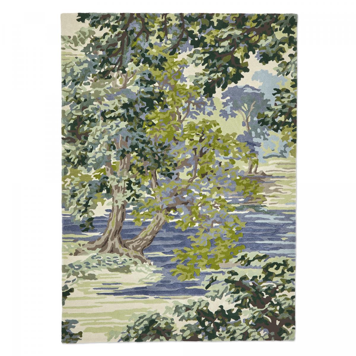 Tapis salon et chambre fait main en laine motif floral CANOPY