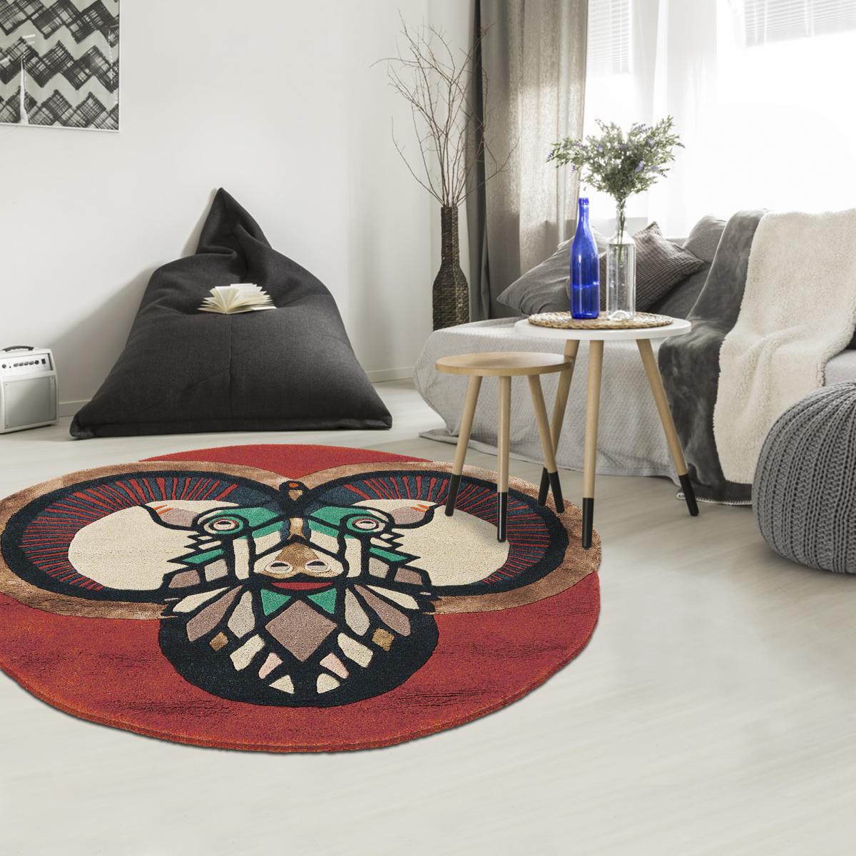 Tapis salon et chambre fait à la main en laine motif fresque ZODIAC — vue 3