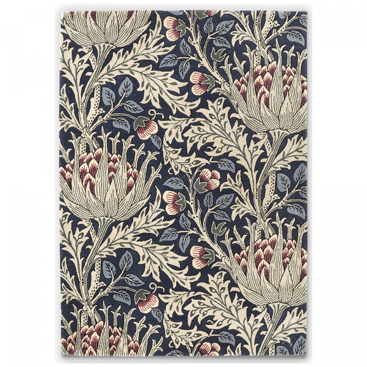 Tapis salon et chambre fait à la main en laine motif floral ARTICHOKE