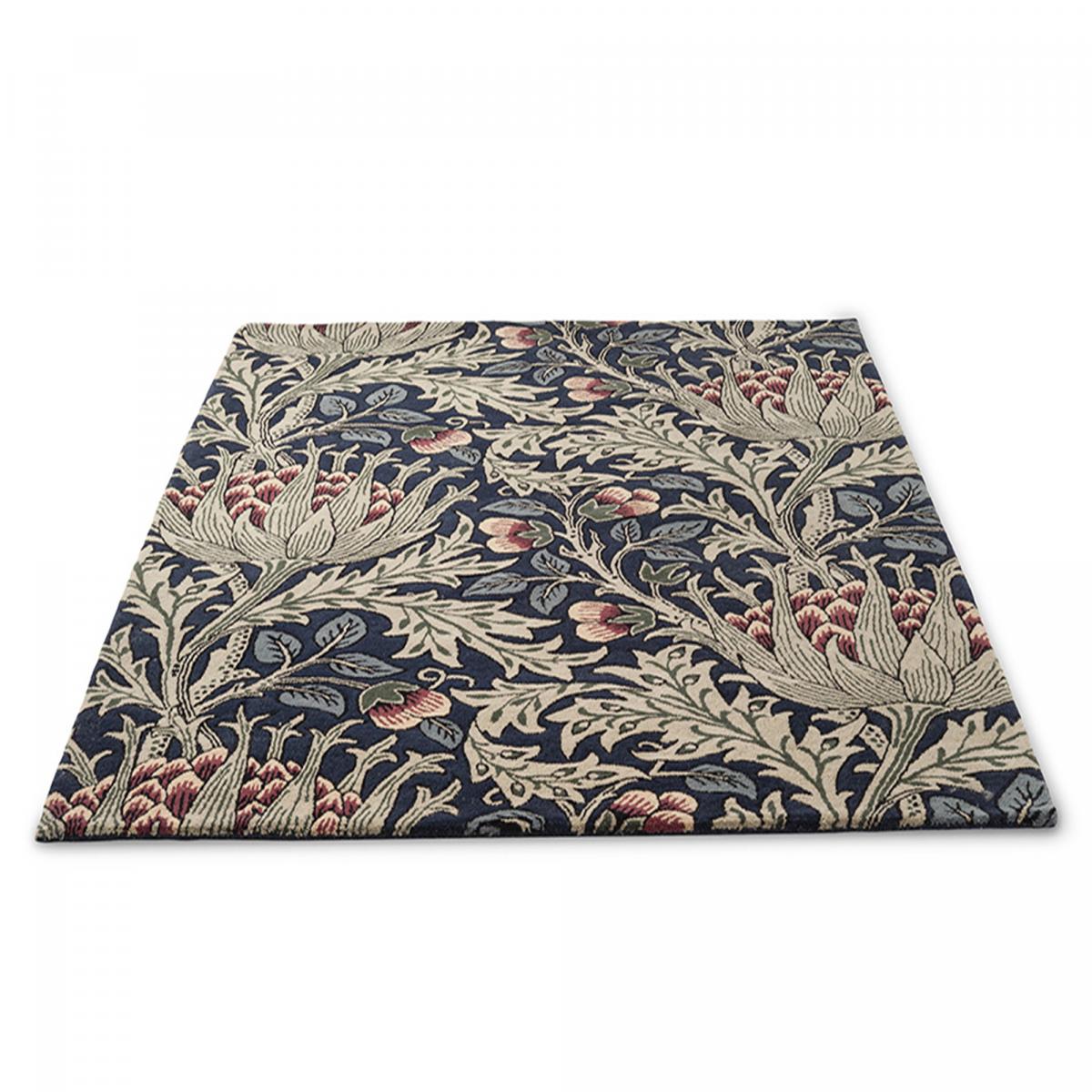 Tapis salon et chambre fait à la main en laine motif floral ARTICHOKE — vue 4