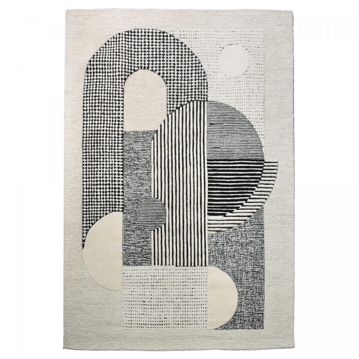 Tapis salon et chambre ASOLA, fait à la main motif géométrique