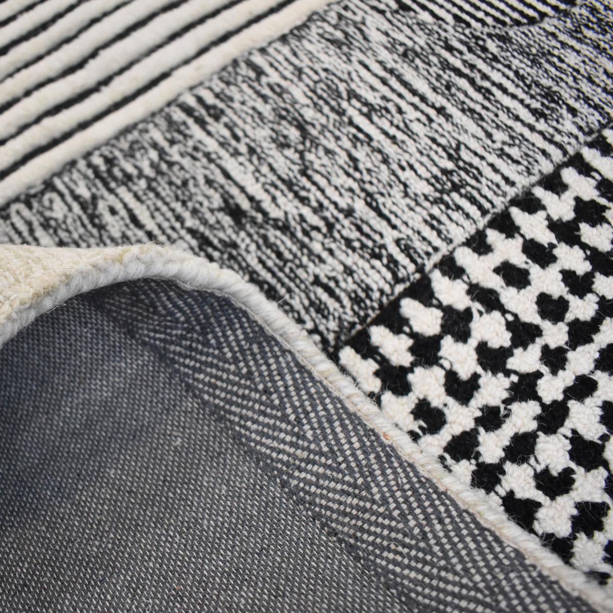 Tapis salon et chambre ASOLA, fait à la main motif géométrique — vue 4