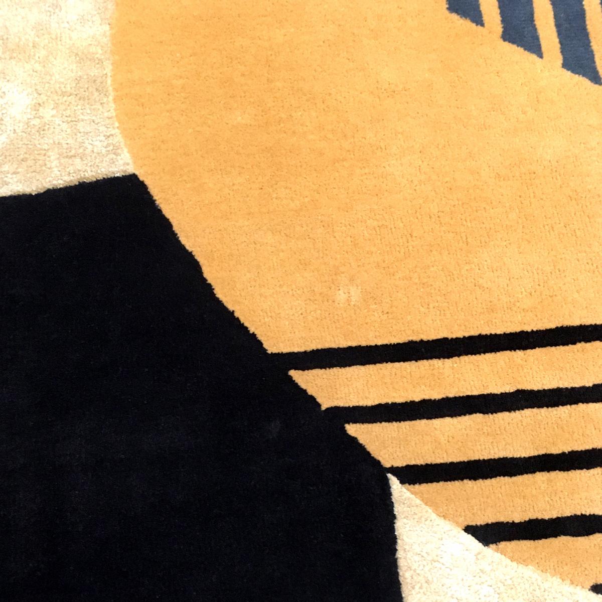 Tapis salon et chambre fait main en laine motif géométrique ATOLL 1 — vue 4