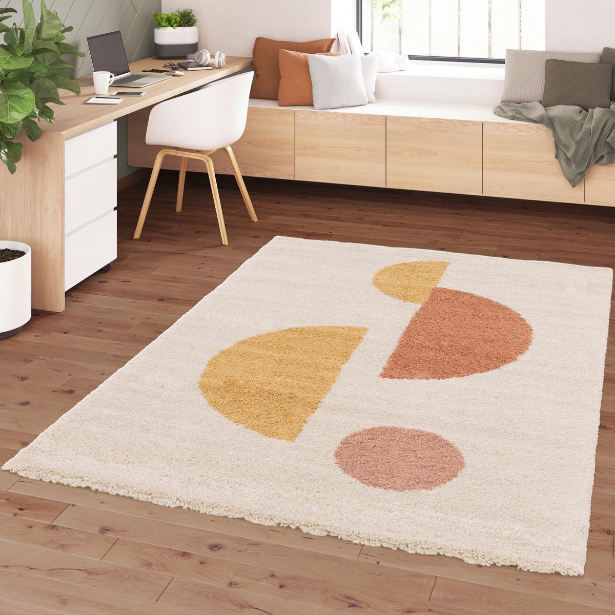 Tapis shaggy tissé motif géométrique AURORA 3 — vue 3