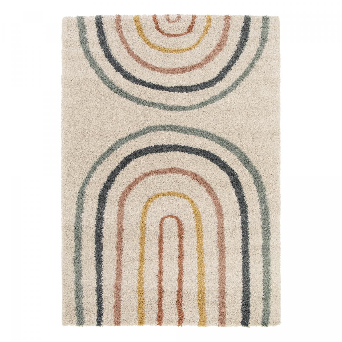 Tapis shaggy tissé motif géométrique AURORA 4