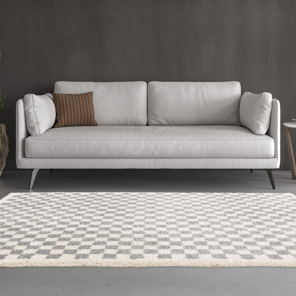 Tapis shaggy tissé motif géométrique AVANTE — vue 3