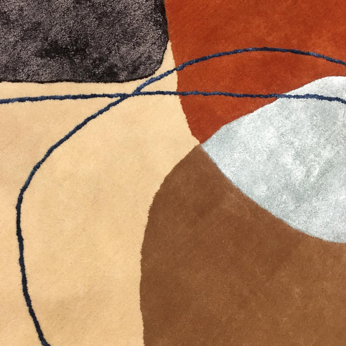 Tapis salon et chambre fait main en laine motif géométrique AZUR — vue 5