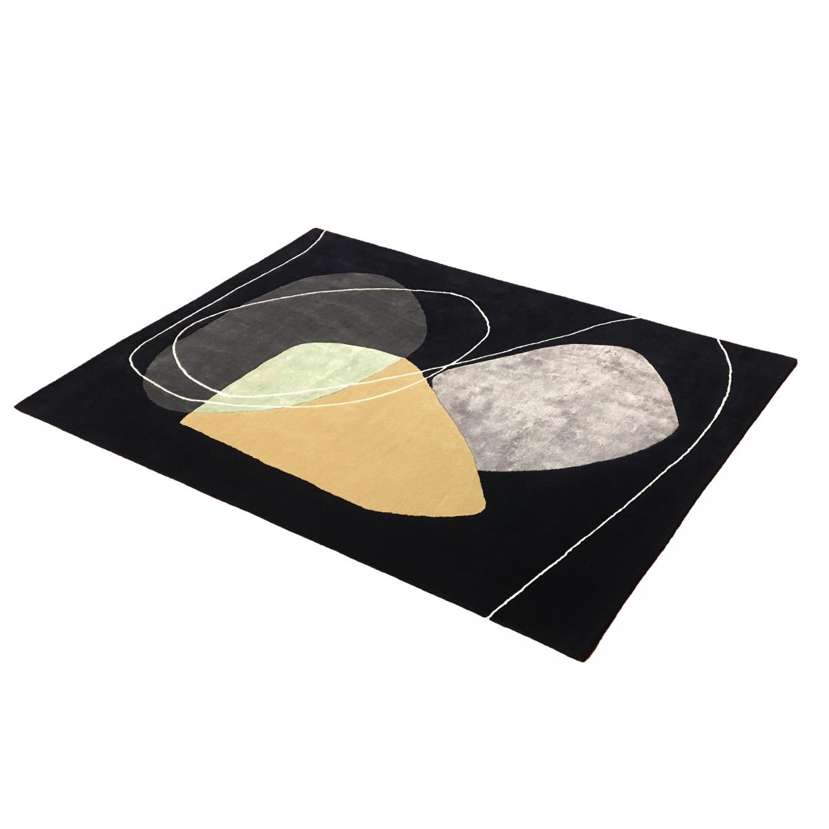 Tapis salon et chambre fait main en laine motif géométrique AZUR — vue 5