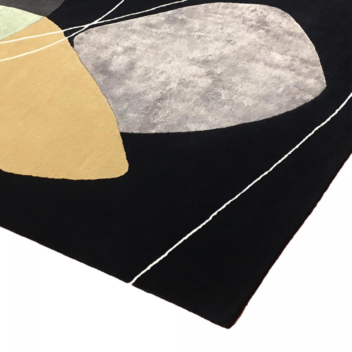 Tapis salon et chambre fait main en laine motif géométrique AZUR — vue 4