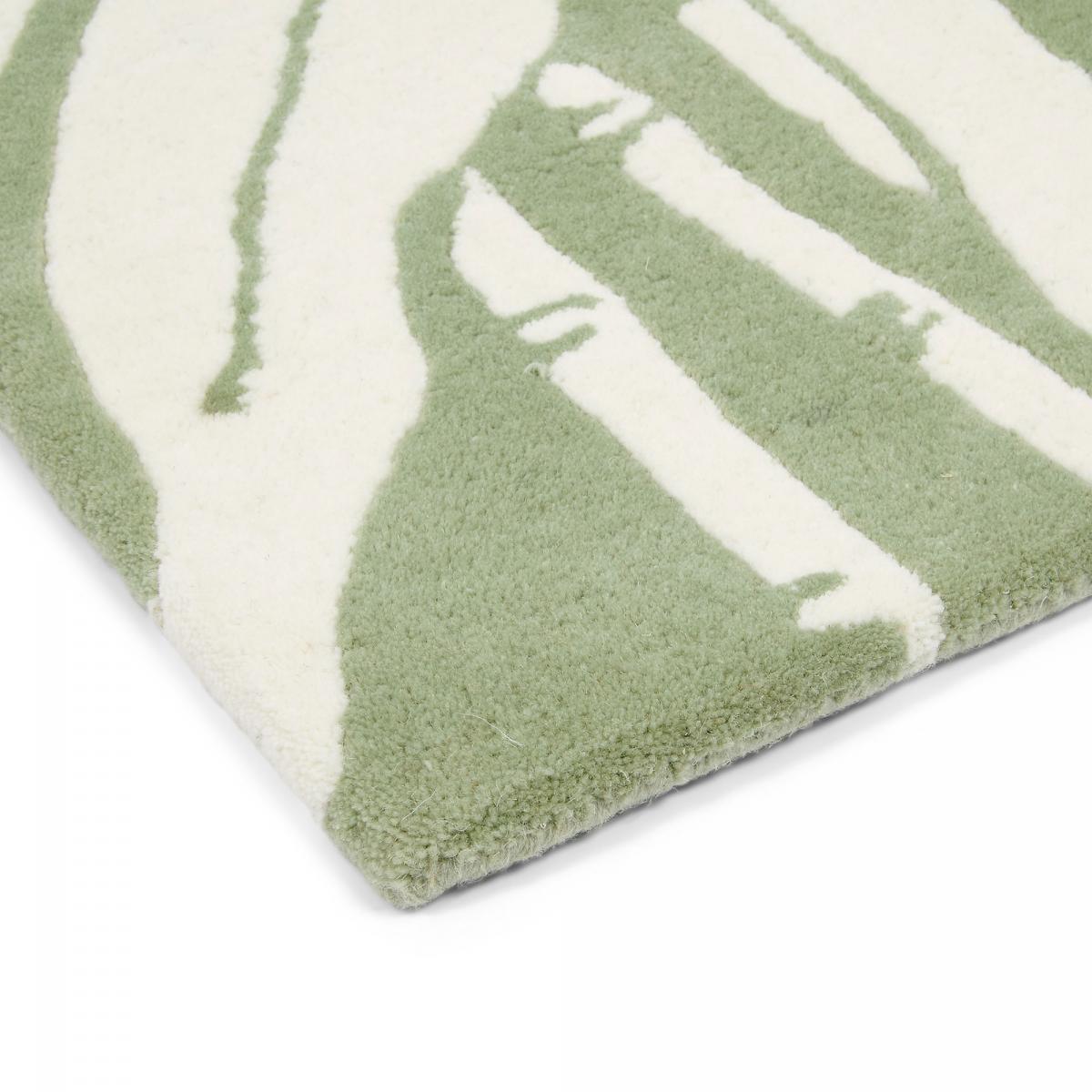 Tapis salon et chambre fait à la main en laine motif floral BAMBOO — vue 6