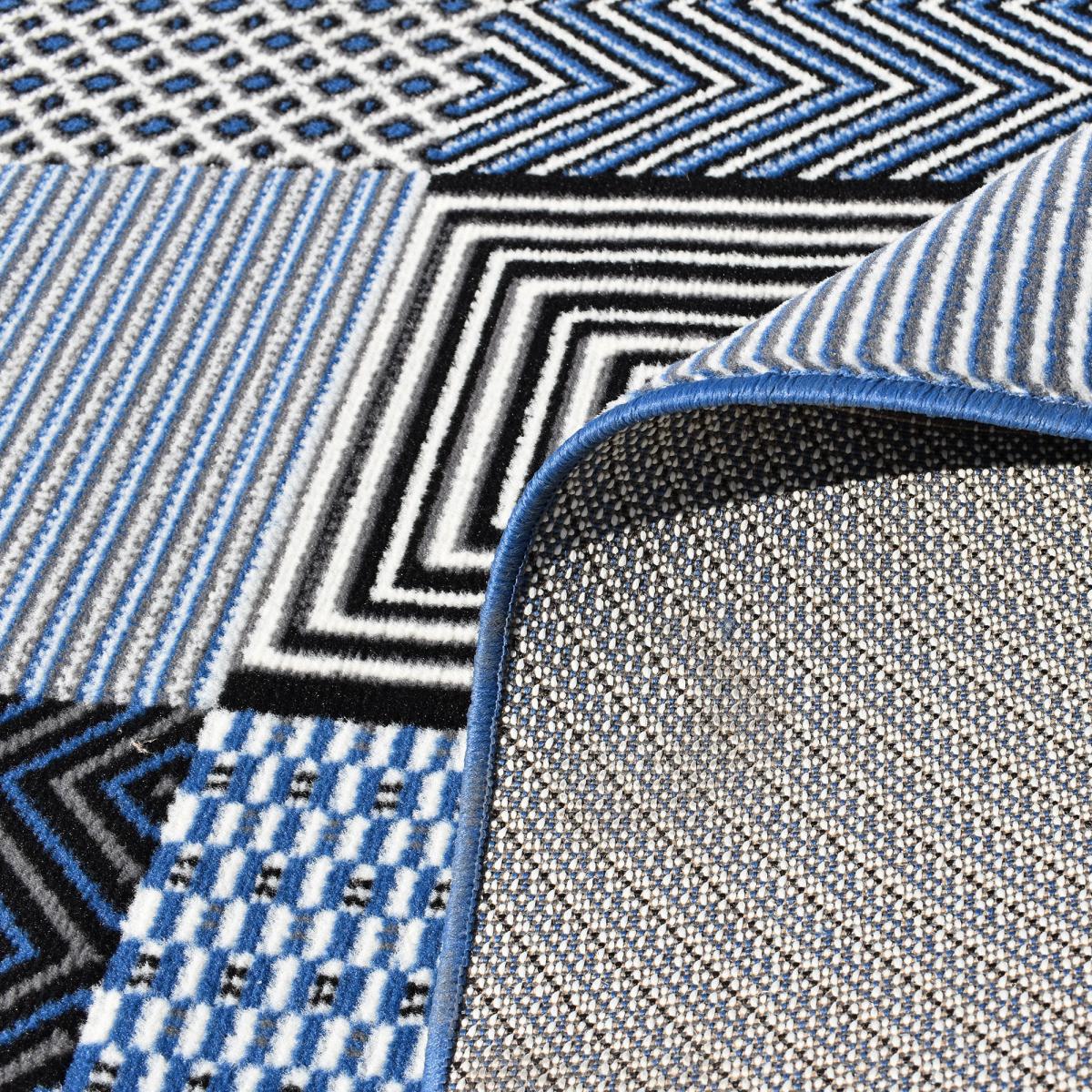 Tapis chambre tissé motif géométrique LYN1 GEOTREM — vue 4