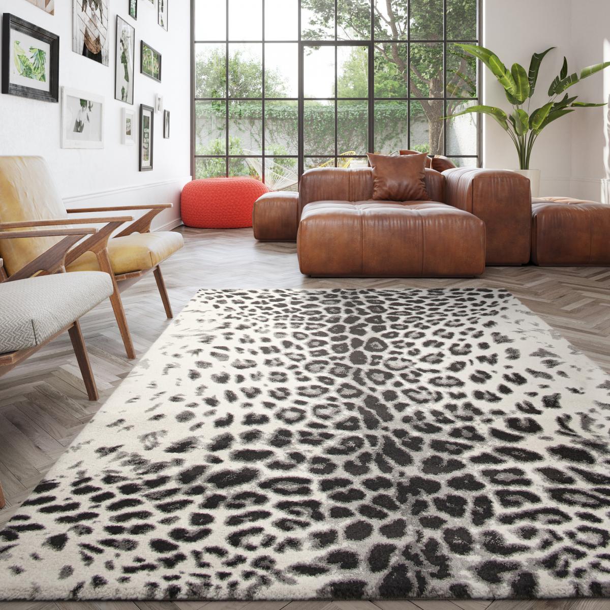 Tapis salon et chambre tissé motif animaux BELLA 5 — vue 3