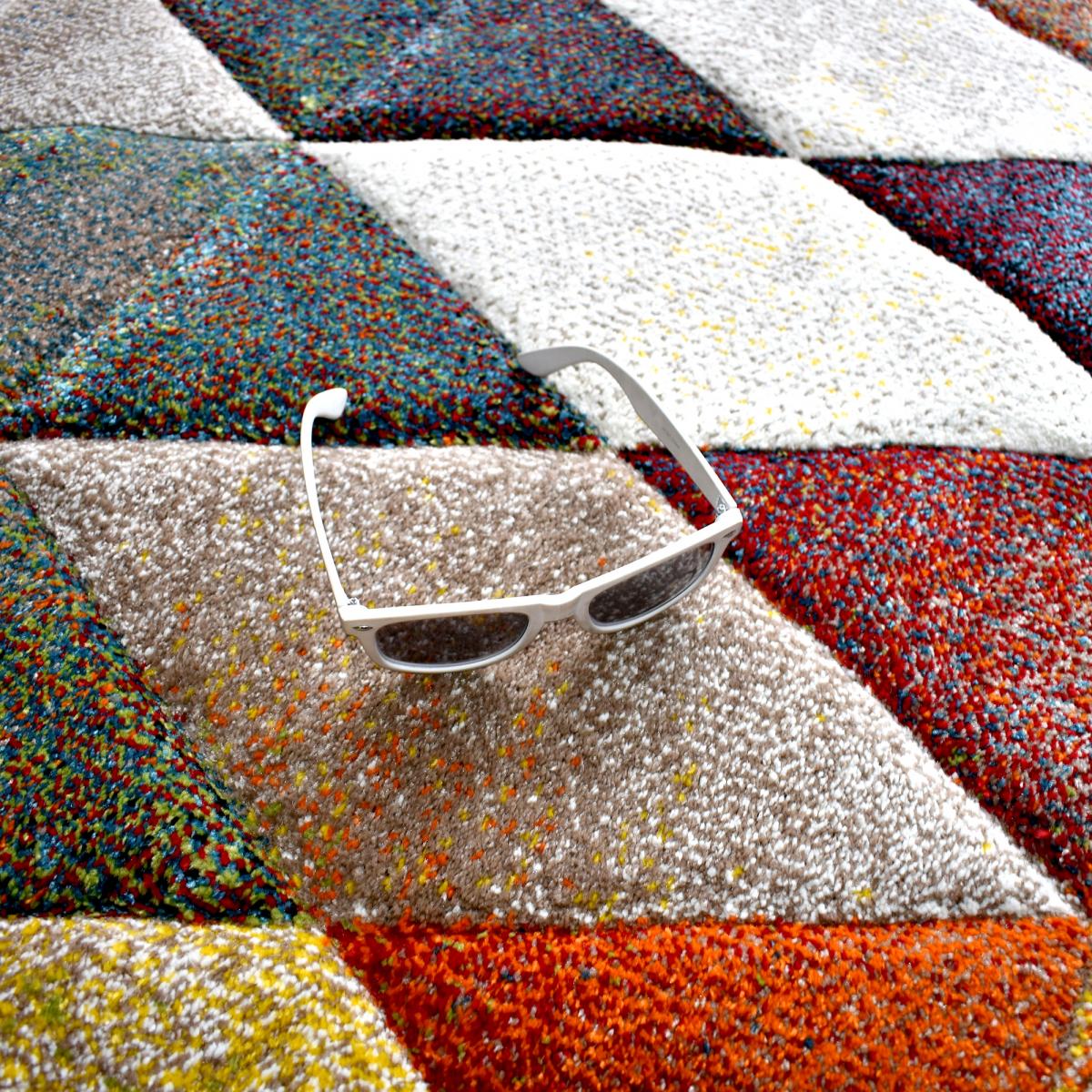 Tapis salon et chambre tissé motif géométrique LYN8 BELO 19 — vue 4