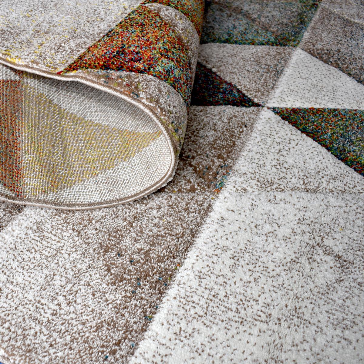 Tapis salon et chambre tissé motif géométrique LYN8 BELO 19 — vue 5