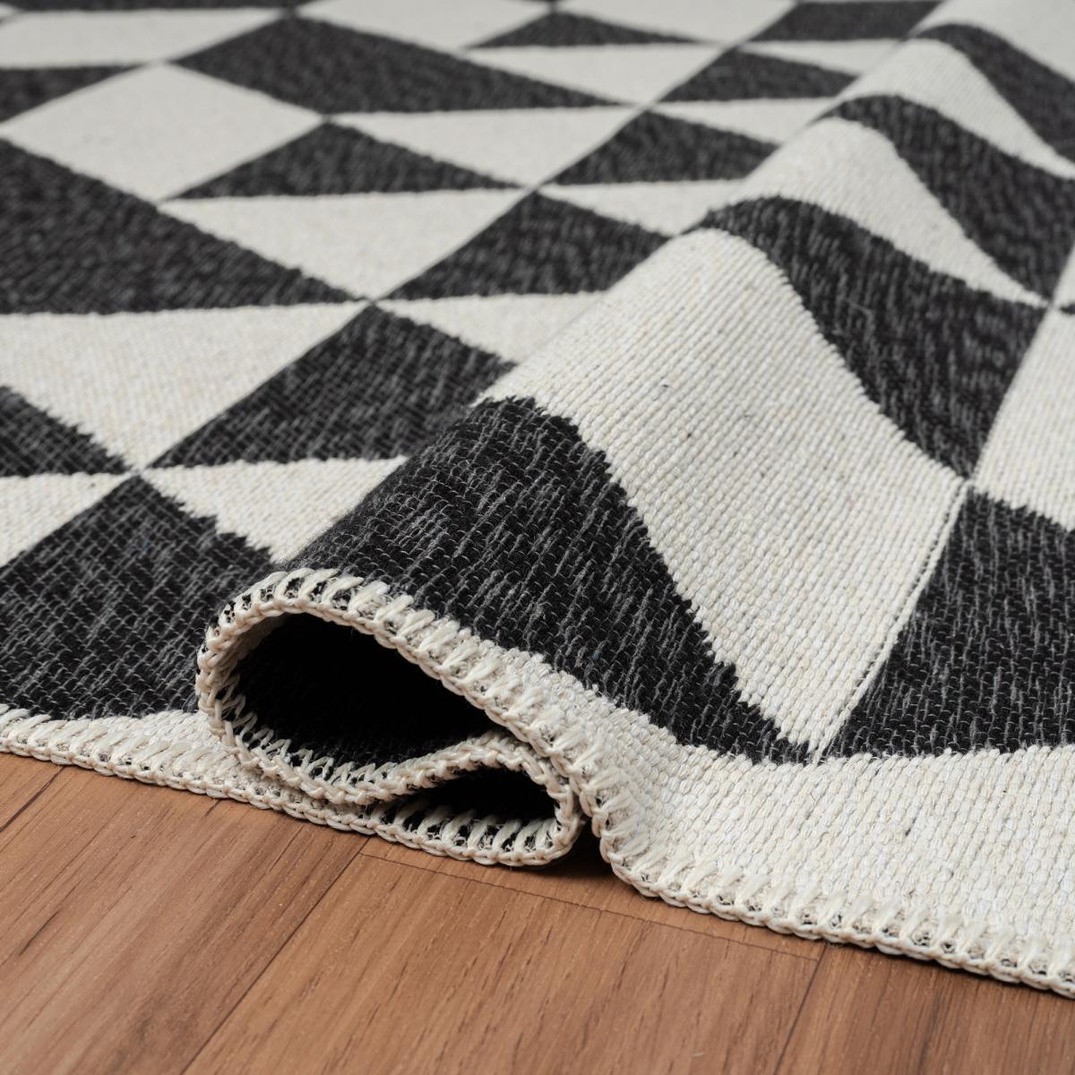 Tapis kilim reversible en coton motif géométrique BI — vue 5