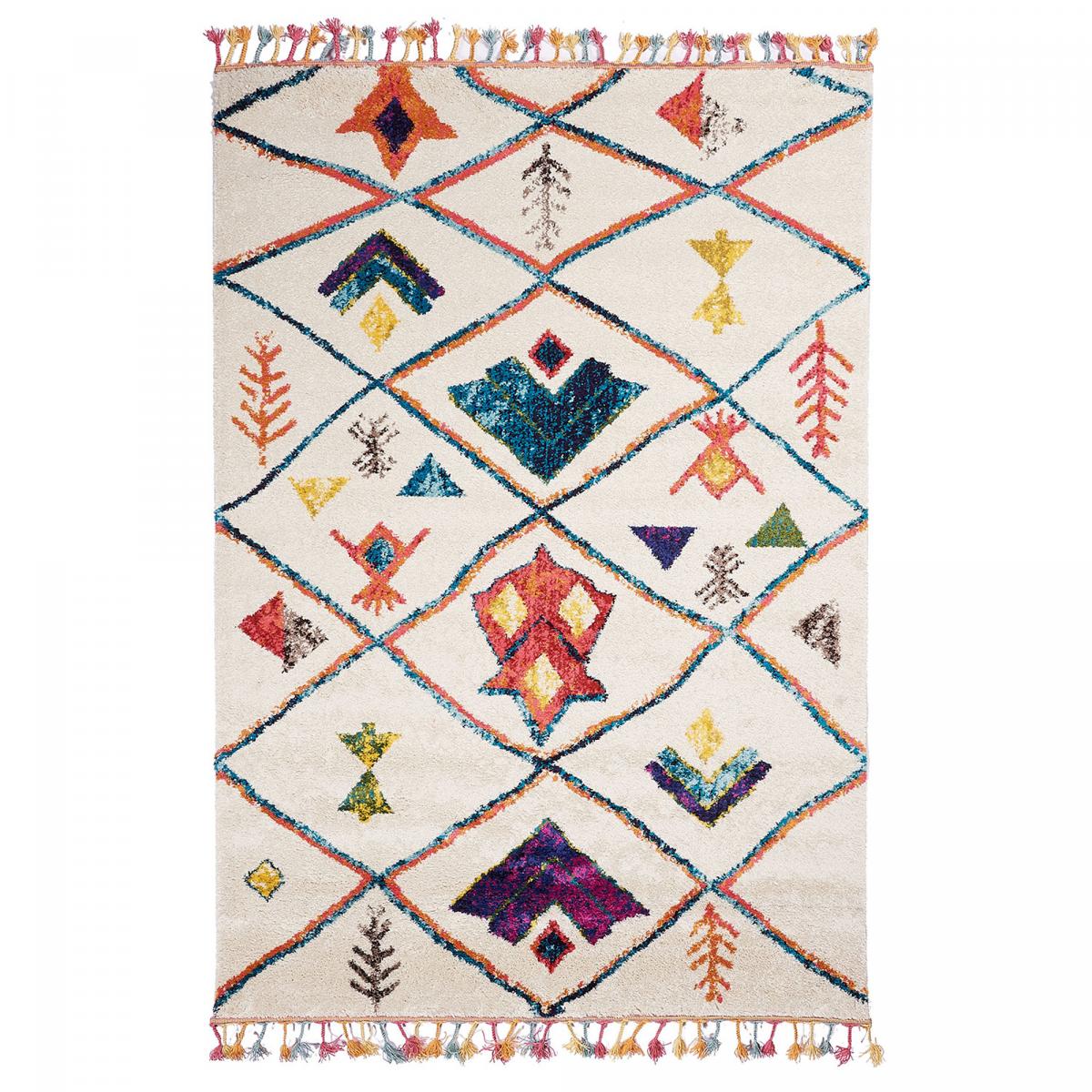 Tapis berbère tissé motifs tribaux LYN5 OURIKA C
