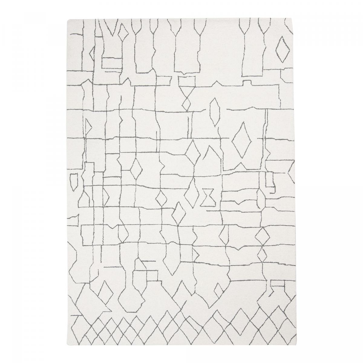 Tapis chambre fait main en laine motif faux uni BERLI