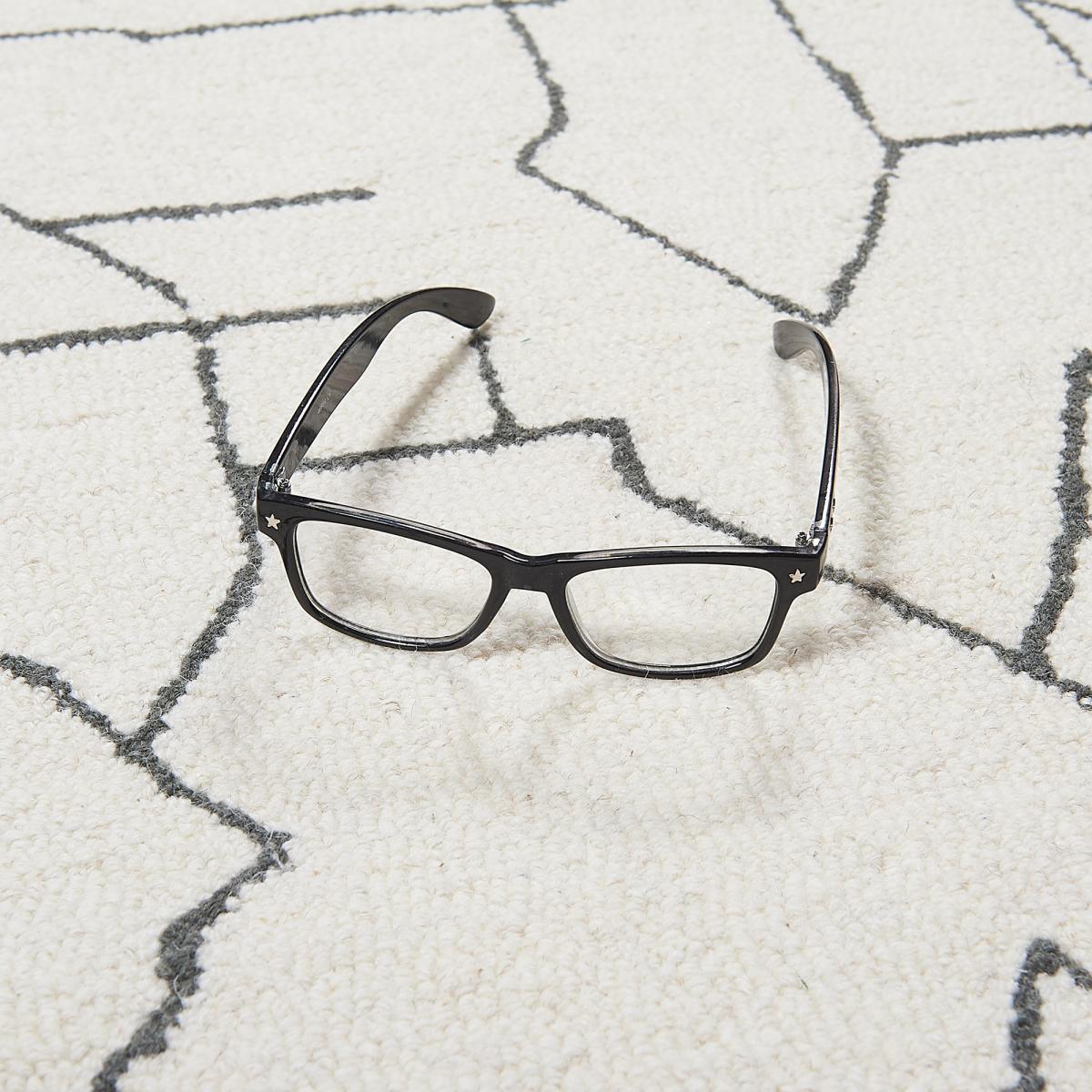 Tapis chambre fait main en laine motif faux uni BERLI — vue 4